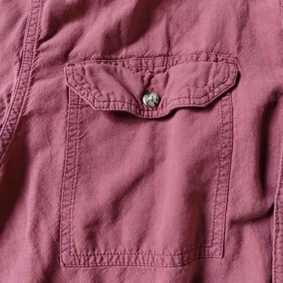 Carhartt Button Down Shirt Mens M Red Short Sleeve Workwear Cotton 2 Pockets - Picture 5 of 9